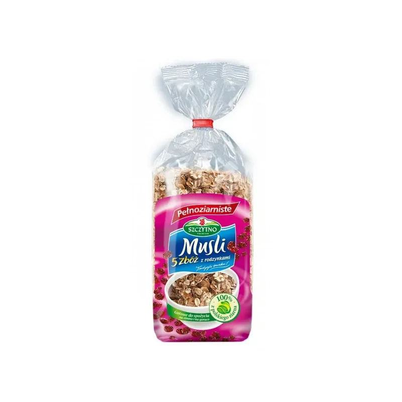 MUSLI PELNOZIARNISTE Z RODZYNKAMI 400G